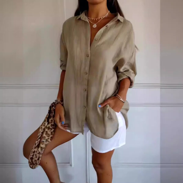 Linen Casual Lapel Shirt - Image 3